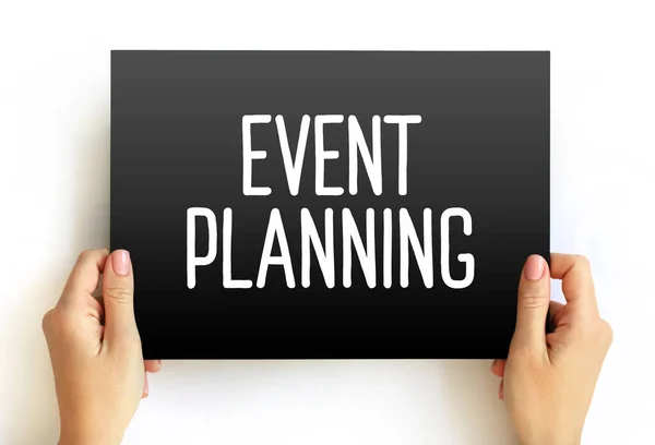 Event planning text quote on card, concept background