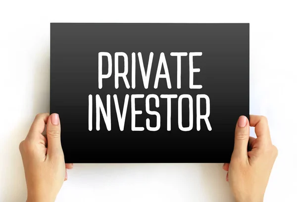 Inversor Privado Persona Empresa Que Invierte Propio Dinero Una Empresa —  Fotos de Stock