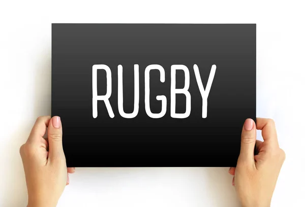Rugby text quote on card, sport concept background