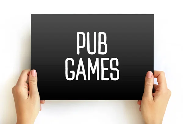 Pub games text quote on card, concept background