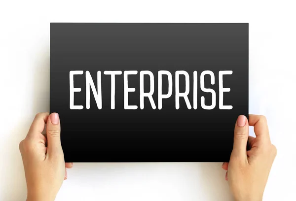 Enterprise Κείμενο Στην Κάρτα Επιχειρηματικό Υπόβαθρο Έννοια — Φωτογραφία Αρχείου