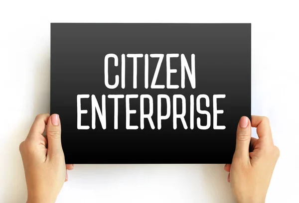 公民企业 实行企业社会责任的企业 卡片上的文字概念 — 图库照片