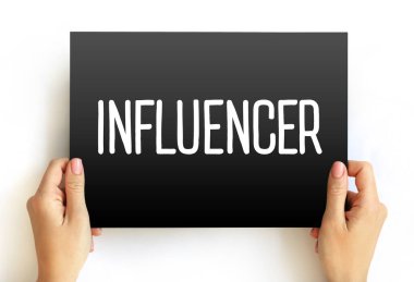 Etkileyici - diğerlerinin hareketlerine ilham veren veya yol gösteren kişi, kart üzerinde metin kavramı