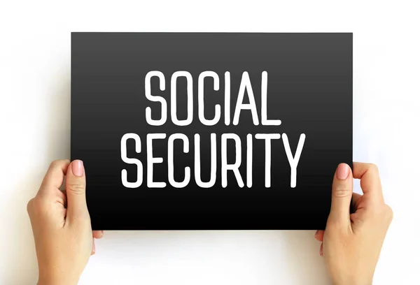 Sociale Zekerheid Tekst Kaart Concept Achtergrond — Stockfoto
