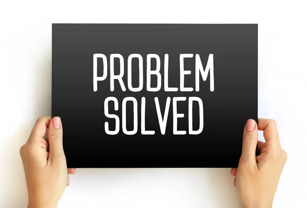 Problem Solved Text Card Concept Background — Stock Photo, Image