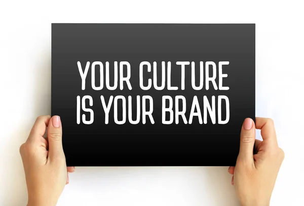 Your Culture Is Your Brand text on card, concept background