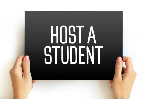 Host a Student text on card, concept background