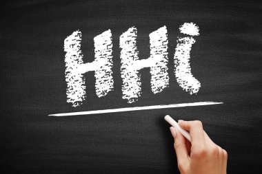 HHI - Herfindahl Hirschman Endeksi piyasa konsantrasyonunun yaygın bir ölçüsüdür ve karatahta piyasa rekabetçiliği ve kısaltma iş kavramını belirlemek için kullanılır.