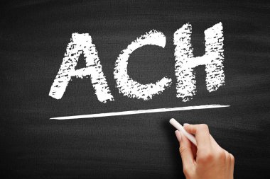 ACH Otomatik Temizleme Evi - işlemler için bilgisayar tabanlı elektronik ağ, karatahta kısaltma metin kavramı