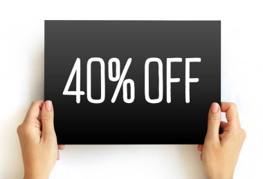 Kartta% 40 indirimli metin, kavram arka planı