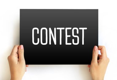 Yarışma - insanların bir sporda ya da başka bir aktivitede ya da kart üzerinde kaliteli bir metin kavramında üstünlük için yarıştığı bir etkinlik