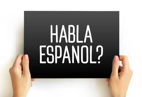 Habla Espanol Tekst Kaart Concept Achtergrond — Stockfoto