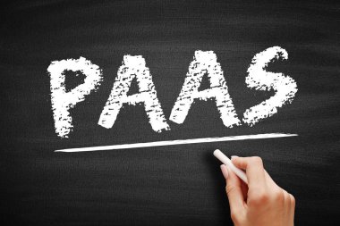 PAAS - Platform As A Service, karatahtadaki kısaltma teknolojisi kavramının oluşturulduğu, bulutlarda tam bir geliştirme ve yerleştirme ortamıdır.