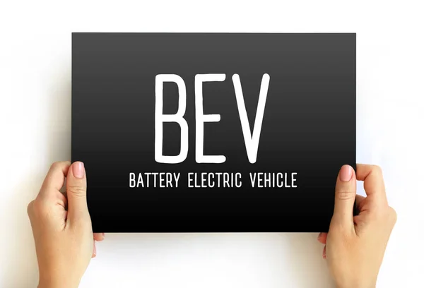 Bev Bateria Veículo Elétrico Tipo Veículo Elétrico Que Utiliza Exclusivamente — Fotografia de Stock