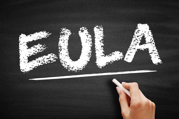 EULA - Kullanıcı Lisansını Bitir Anlaşması, bir yazılım geliştiricisi veya satıcı ile kara tahta üzerindeki yazılım, kısaltma konsepti kullanıcısı arasında imzalanan yasal bir sözleşmedir.