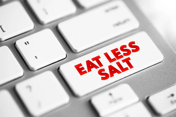 Eat Less Salt Text Button Keyboard Health Concept Background — 图库照片