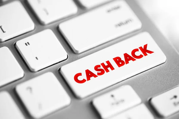 Cash Back Refunds Small Percentage Money Spent Purchases Text Concept — Fotografia de Stock