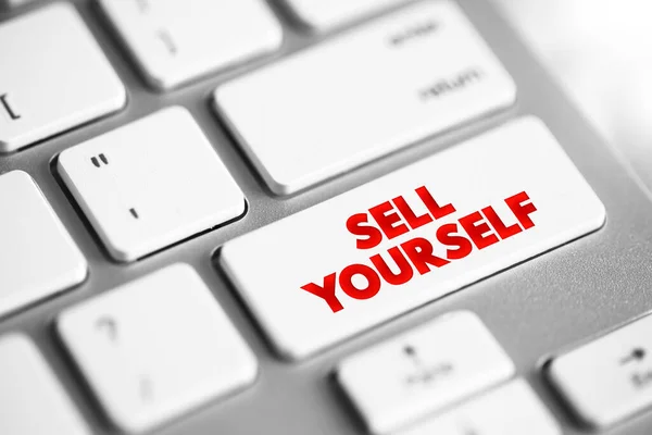 Sell Yourself Text Button Keyboard Concept Background — Fotografia de Stock