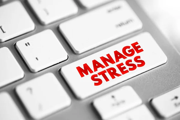 Manage Stress Text Button Keyboard Concept Background — Foto Stock
