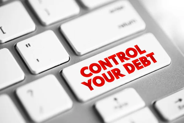 Control Your Debt Text Button Keyboard Concept Background — Stock Photo, Image