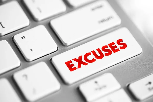 Excuses Text Button Keyboard Concept Background — Foto Stock