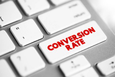 Conversion Rate text button on keyboard, concept background
