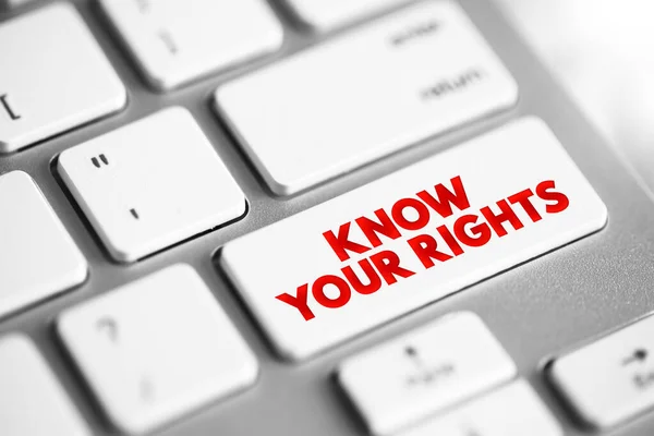 Know Your Rights Text Button Keyboard Concept Background — 스톡 사진