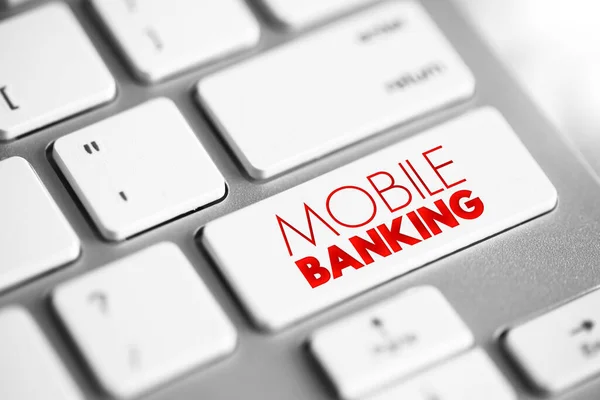 Mobile Banking Service Provided Bank Allows Its Customers Conduct Financial — Stock Photo, Image