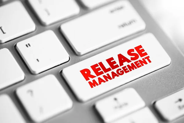 Release Management Process Managing Planning Scheduling Controlling Software Build Different — Stock Photo, Image