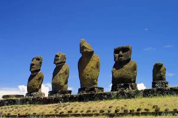 Moais en Isla de Pascua, Pacífico . —  Fotos de Stock