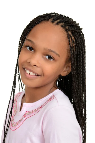 Closeup young african female child — Stock Photo, Image