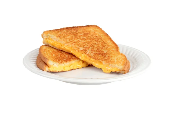 Ψημένο στη σχάρα τυρί σάντουιτς σε ένα πιάτο — Φωτογραφία Αρχείου