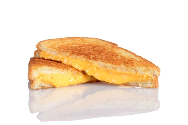 Grilled cheese sandwich with reflection — Stock Photo, Image