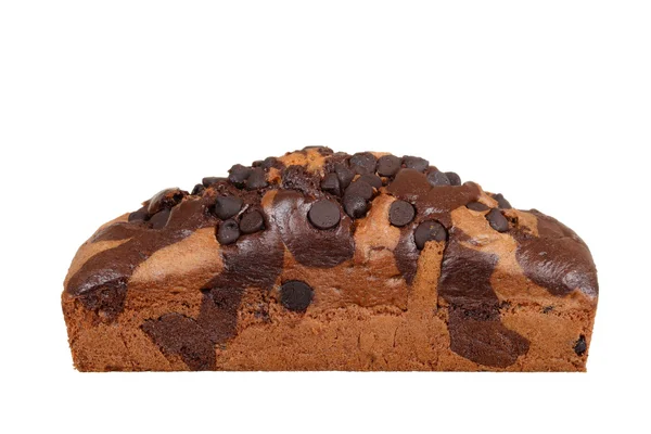 Isolato gocce di cioccolato libbra torta — Foto Stock