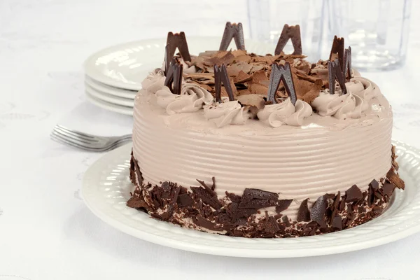 Chocolate cake met vlokken — Stockfoto