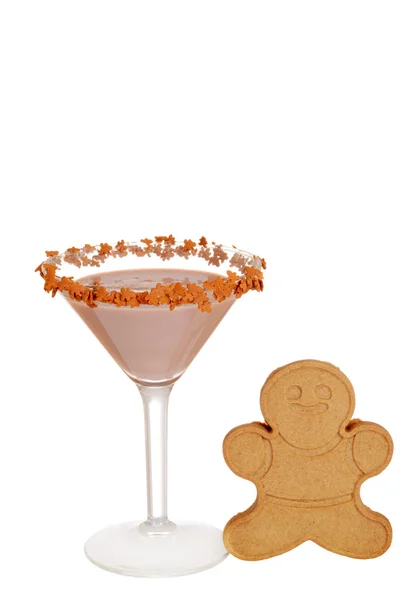 Gingerbread martini with cookie — Stock Photo, Image