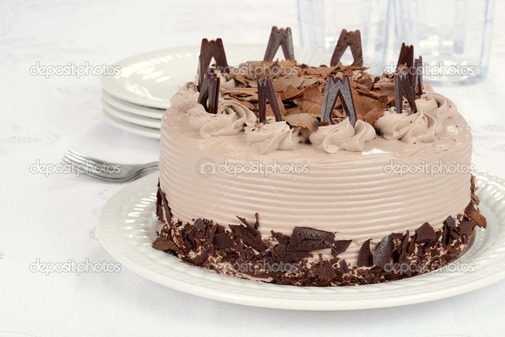 Chocolate cake with flakes