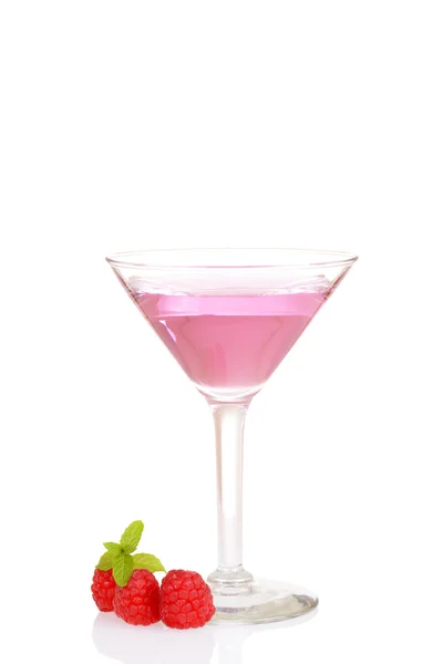 Malinová martini s čerstvým ovocem — Stock fotografie