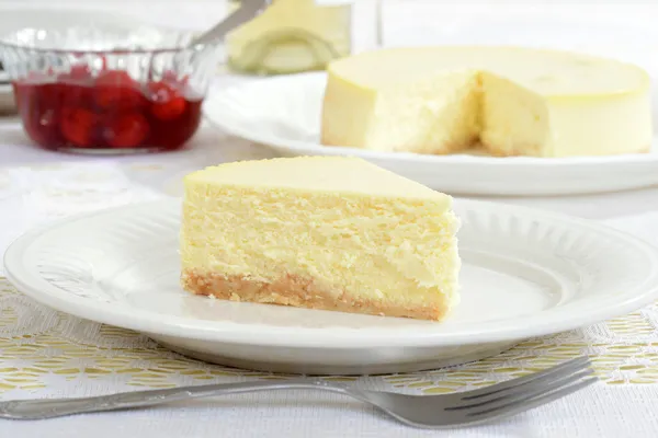 Slice of new york style cheesecake — Stock Photo, Image