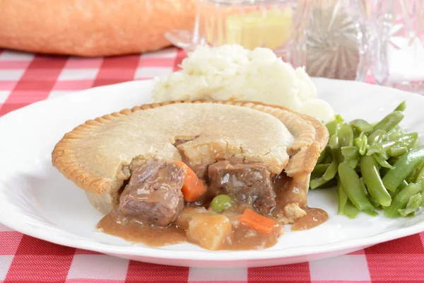 Closeup steak meat pie — Stock Photo, Image