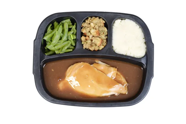 Top view turkey tv dinner — Stock Photo, Image