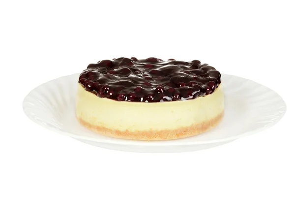Izole yaban mersinli cheesecake — Stok fotoğraf