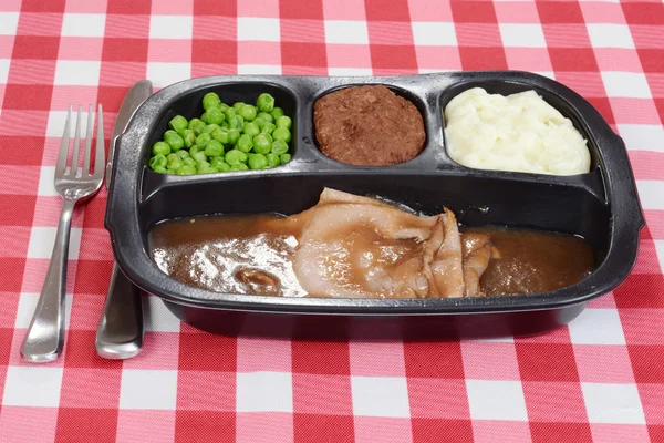 Roast beef tv dinner — Stock Photo, Image