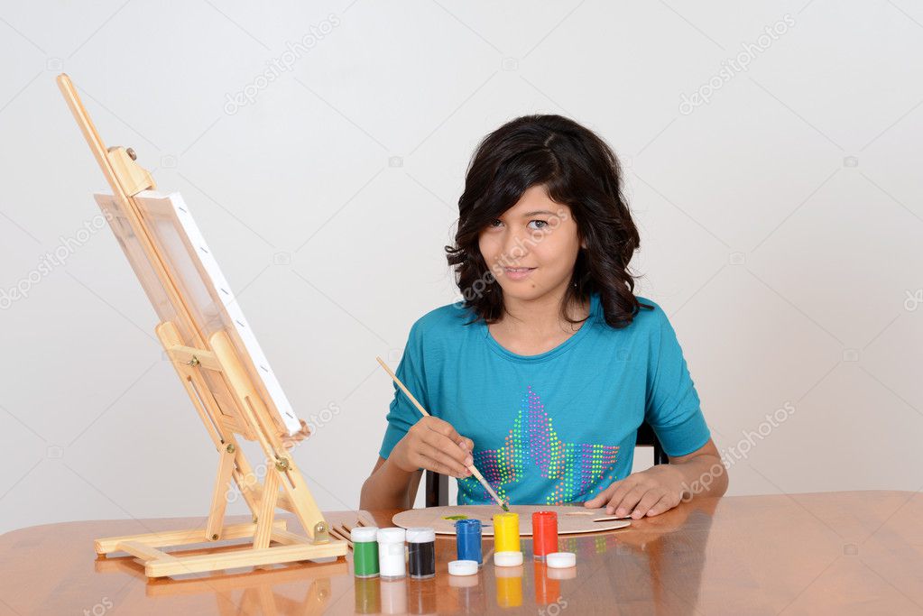 young female art painter