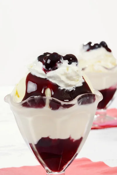 Macro mirtillo sundae — Foto Stock