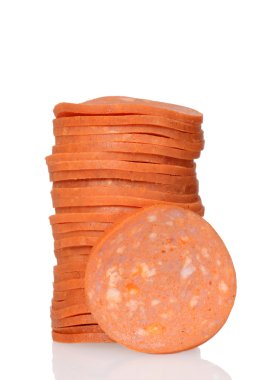 sliced stack of pepperoni clipart