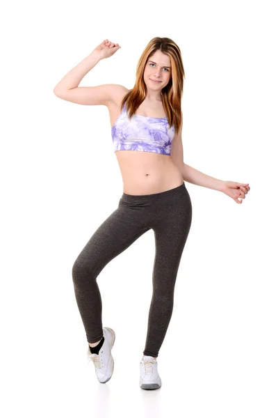 Tiener genieten van zumba training — Stockfoto