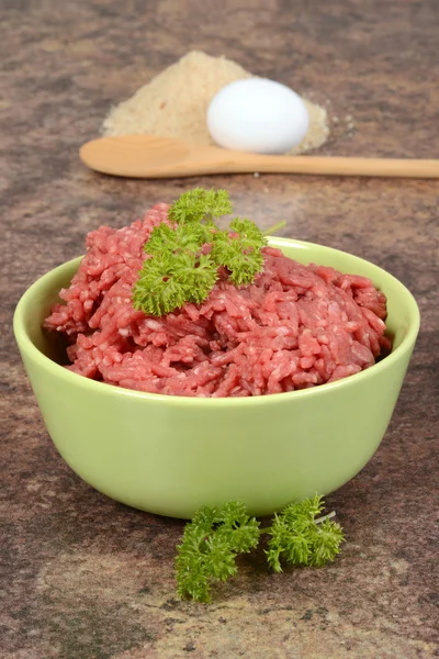 Ground beef with parsley — Stock Photo, Image