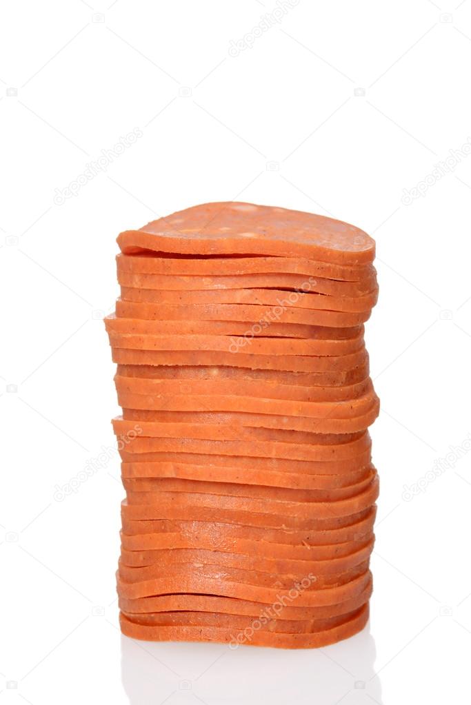 Stack of pepperoni