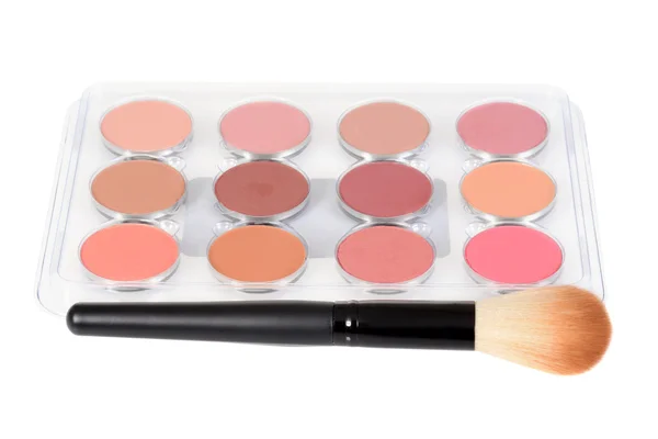 Blusher palette with a brush — Stock Photo, Image